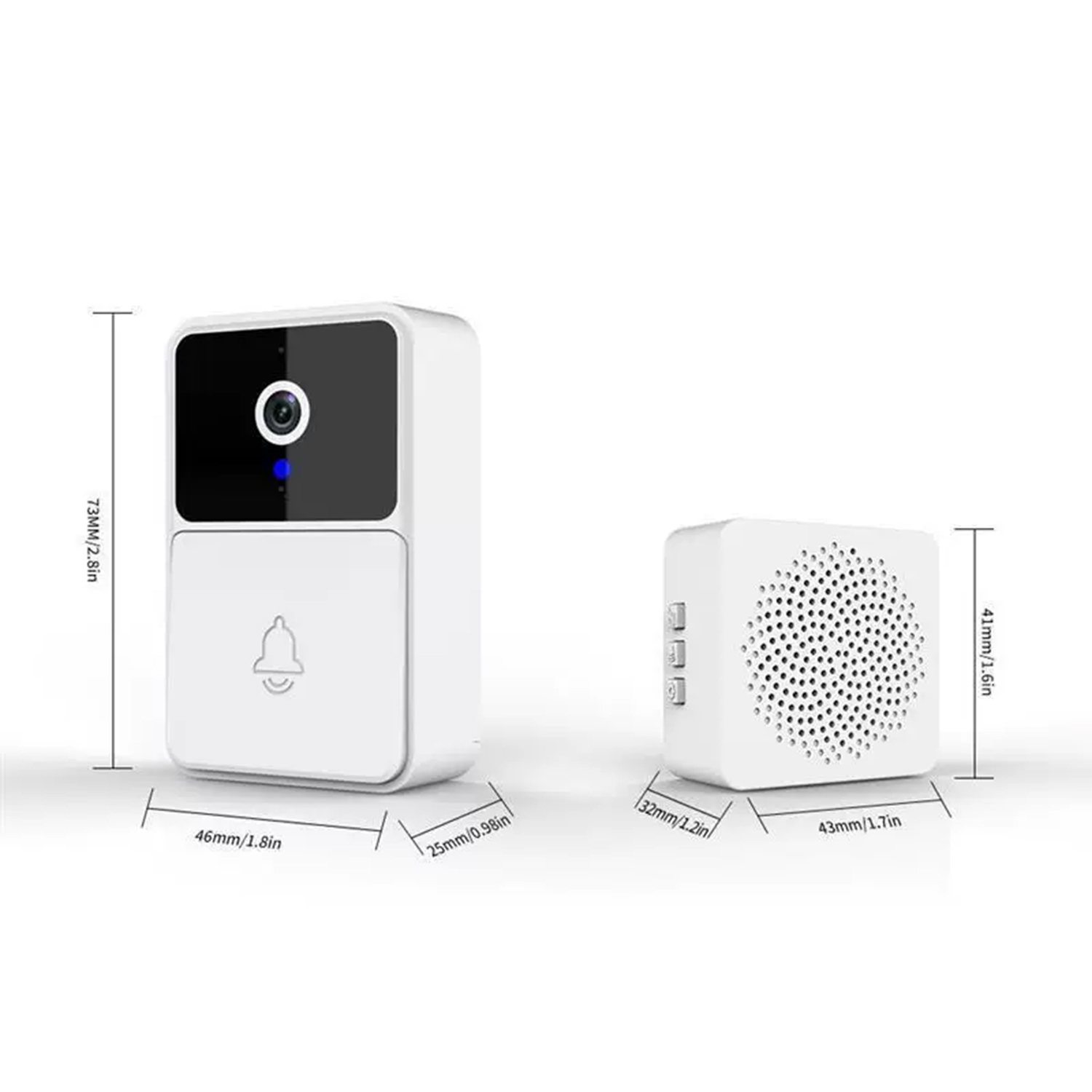 Wireless Smart Doorbell WiFi Outdoor 480P Camera Security Night Vision ...